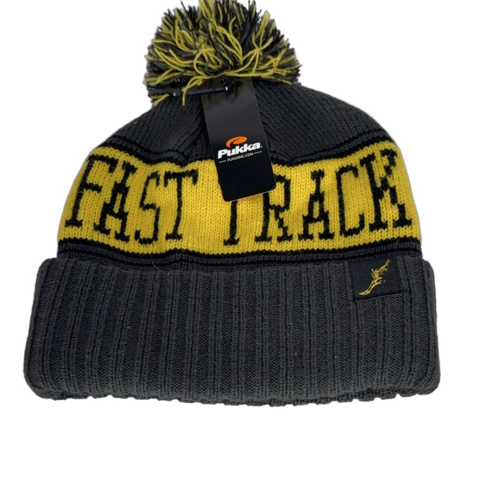 Pukka Fast Track Beanie Hat Unisex Adult Gray Knit Stretch Solid Sports